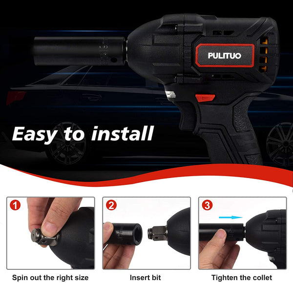 PULITUO 20V Cordless Impact Wrench with 2.0Ah Li-Ion Battery and Charger
